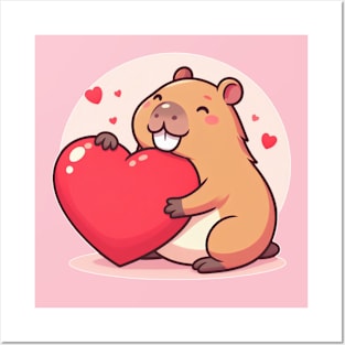 Capybara Hug Posters and Art